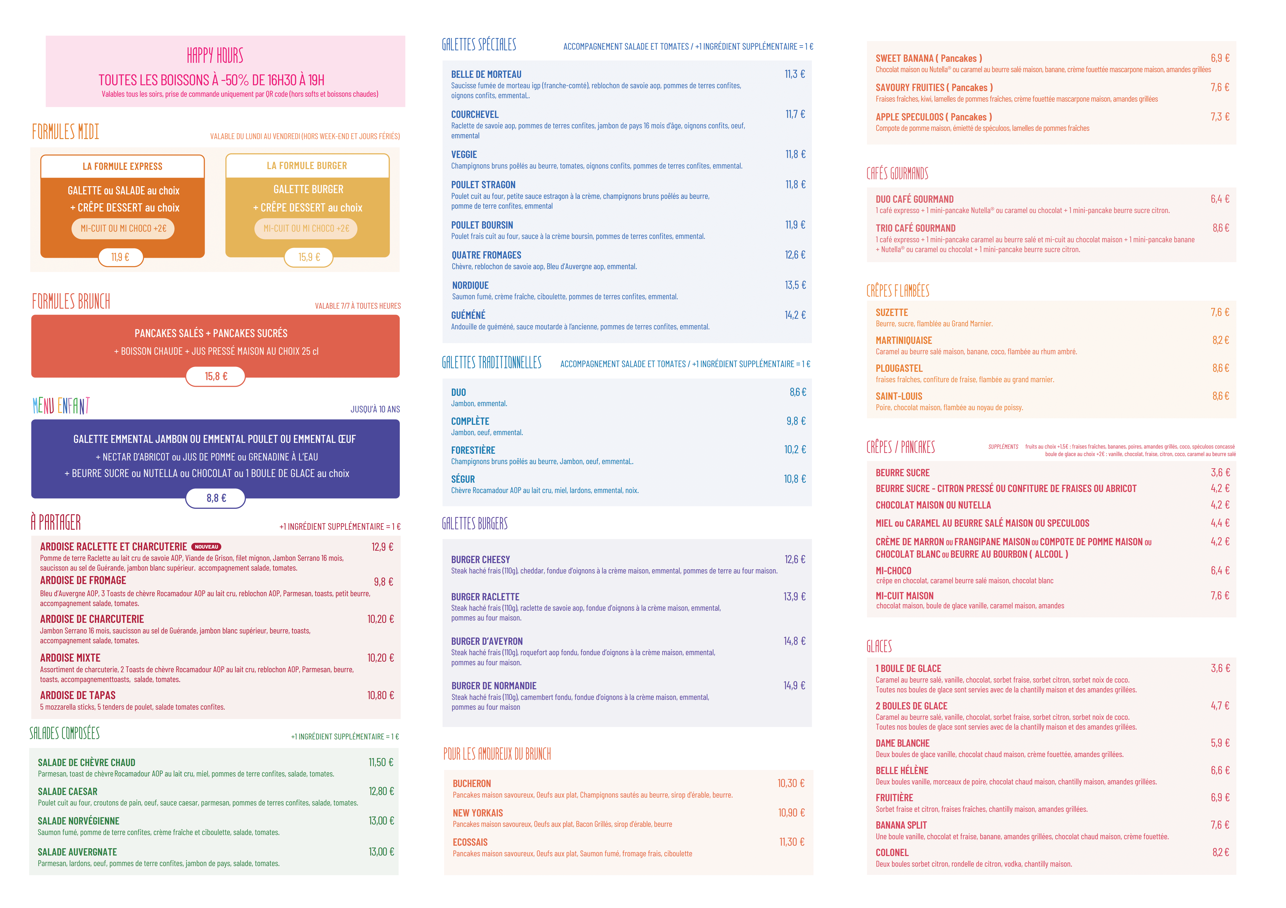 Carte du restaurant
