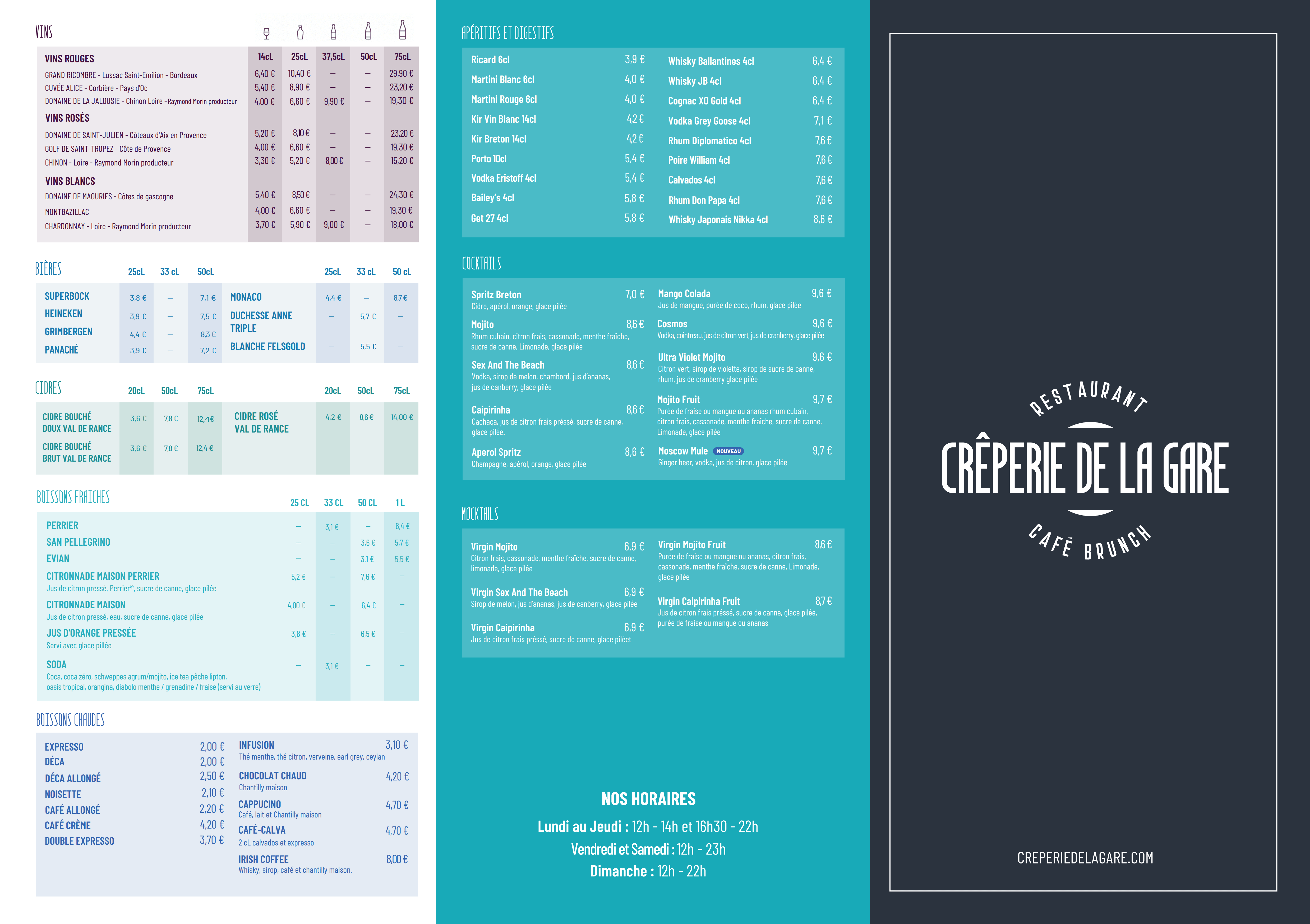 Carte du restaurant